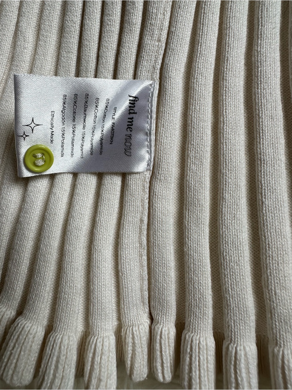 Colorblock Ruffle-Trim Ribbed Crop Top — Lime Green & Cream - Picture 8 of 9